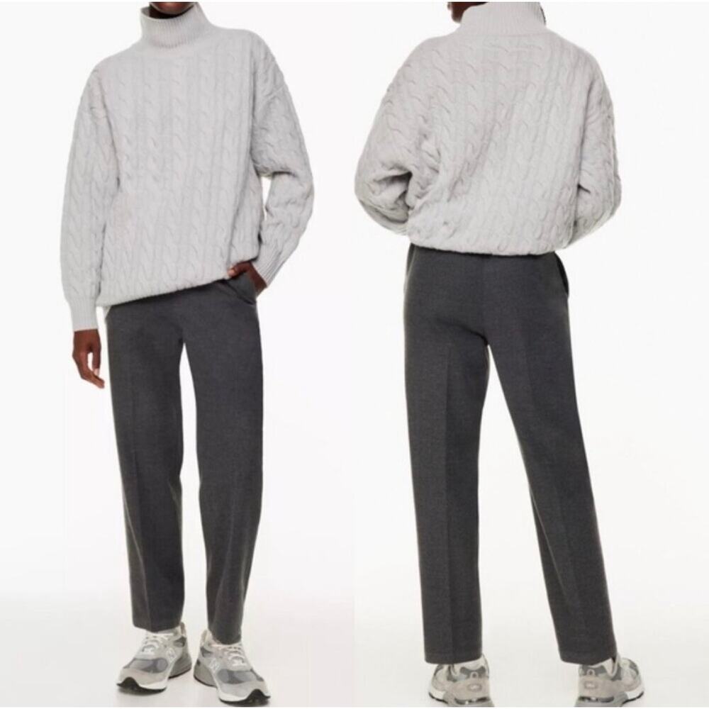 Aritzia The Group by Babaton Jimmy Pants Charcoal Grey Flannel Trousers Size XS